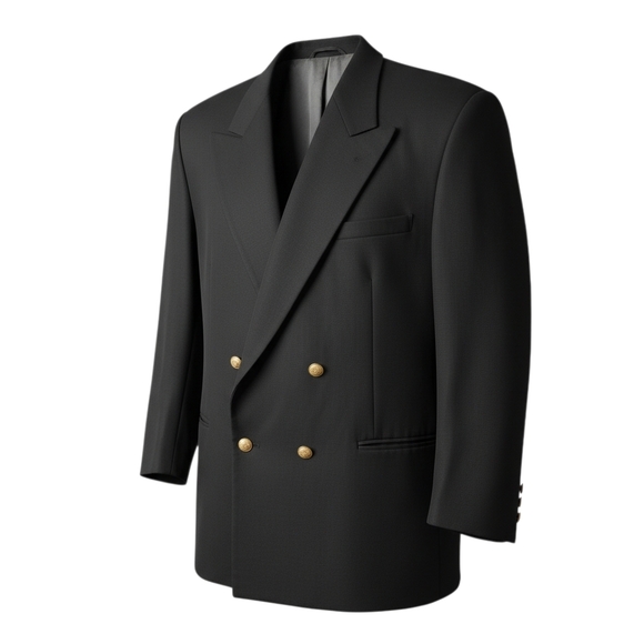 Givenchy Black Blazer with Double Breasted Gold Buttons Sz XL